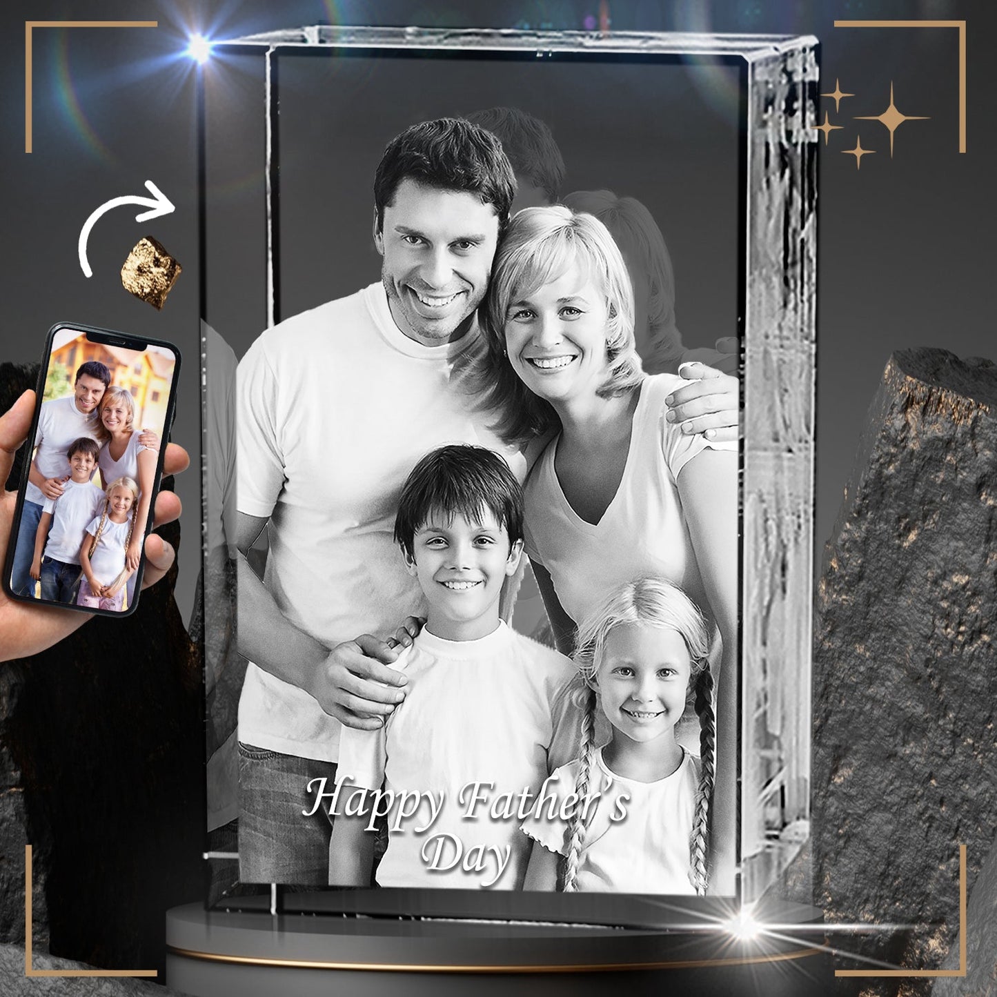 3D Crystal Burj Portrait