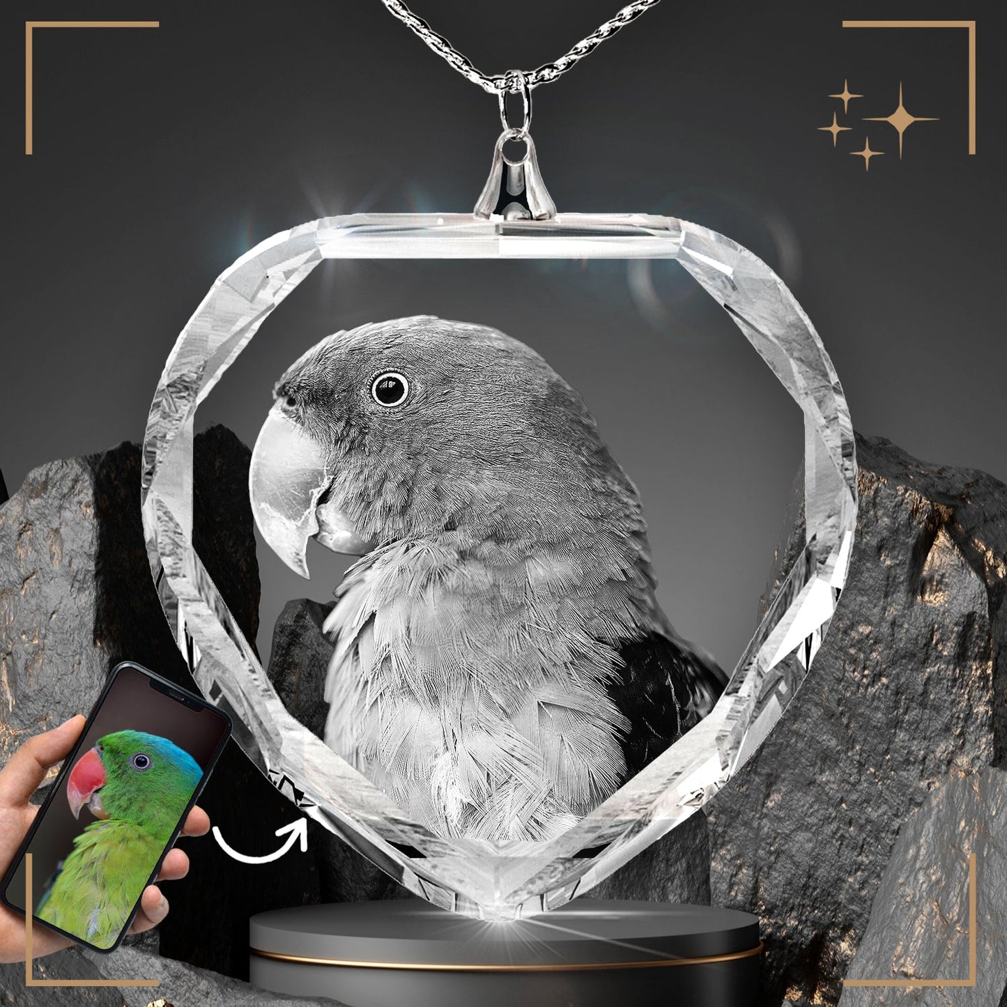 Heart Crystal Necklace 2D